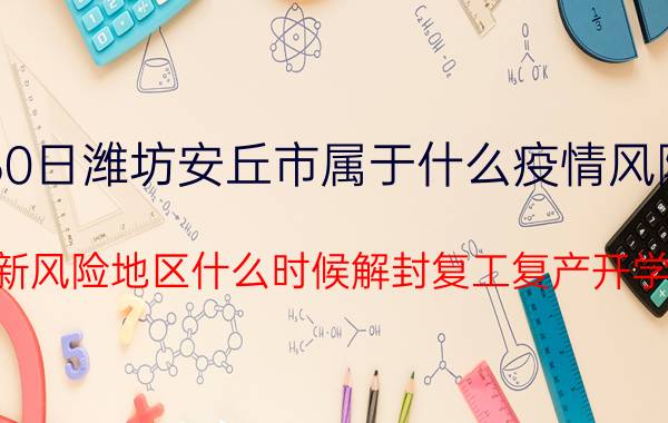 7月30日潍坊安丘市属于什么疫情风险等级 最新风险地区什么时候解封复工复产开学的